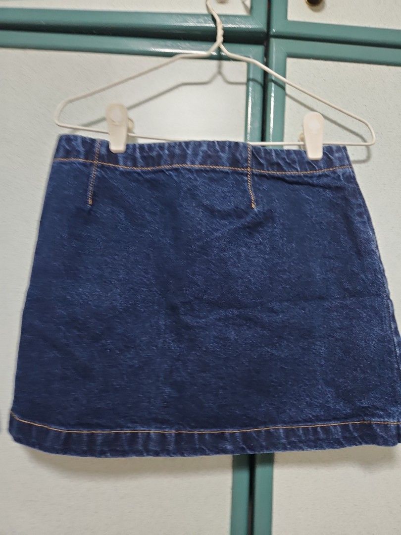 Cotton on wrap micro denim mini skirt