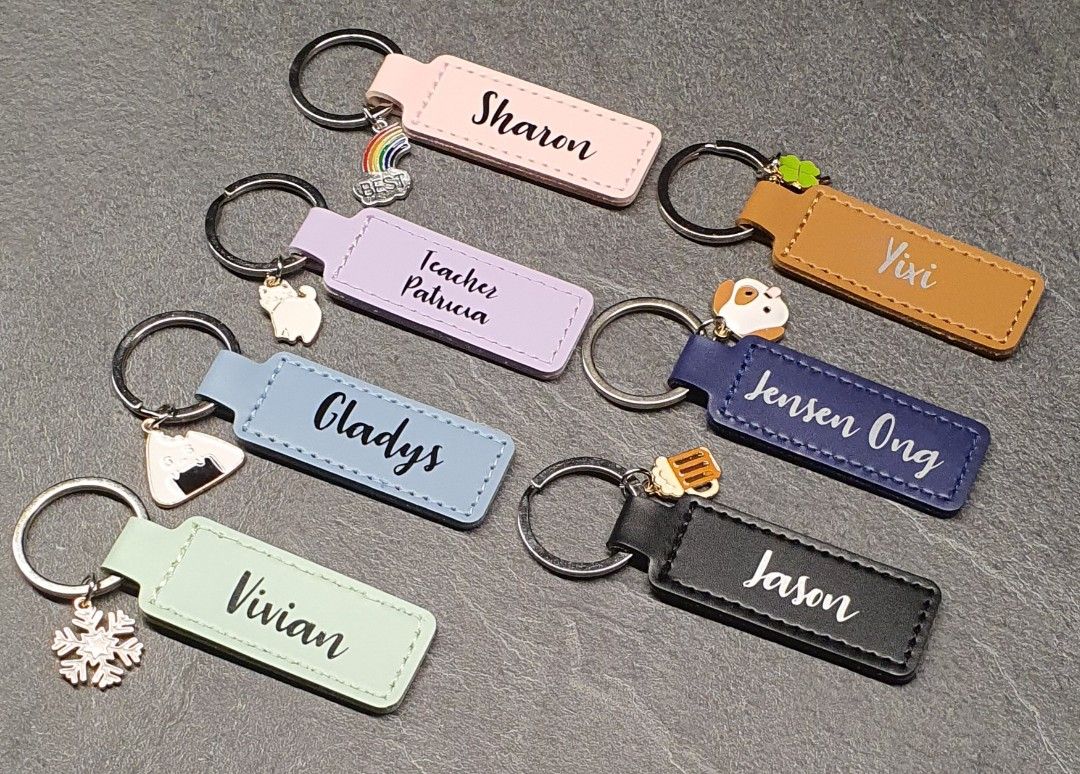 Customised keychain w FREE charm key chain Personalised Name Gift Christmas Gift Birthday Gift Personalised Gift Farewell gift Student