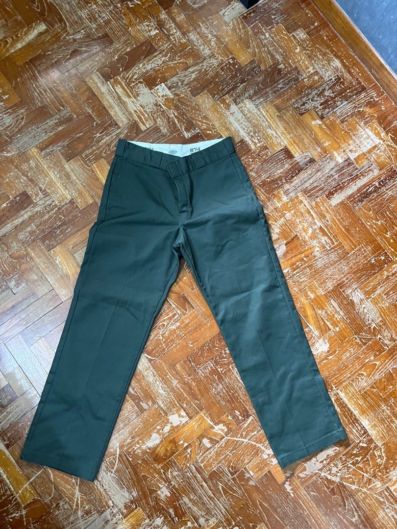 Dickies 874 olive green, Men's Fashion, Bottoms, Trousers on Carousell