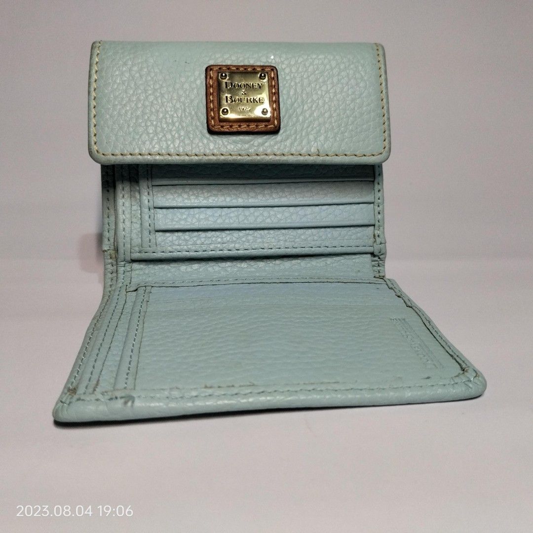 Dooney & Bourke Sky Blue Small Leather Flap Wallet, Best Price and Reviews