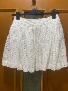 F21 White Eyelet Mini Skirt