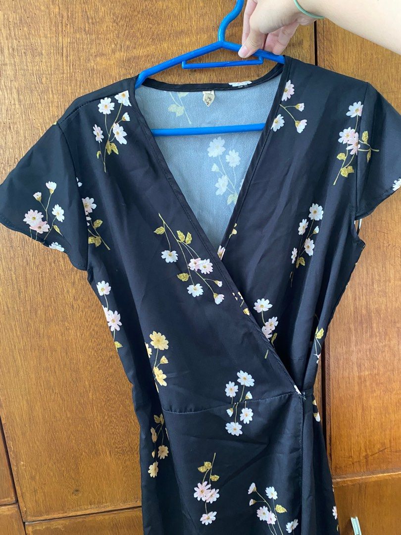 Floral Wrap around dress on Carousell