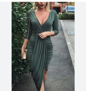 Green evening dress