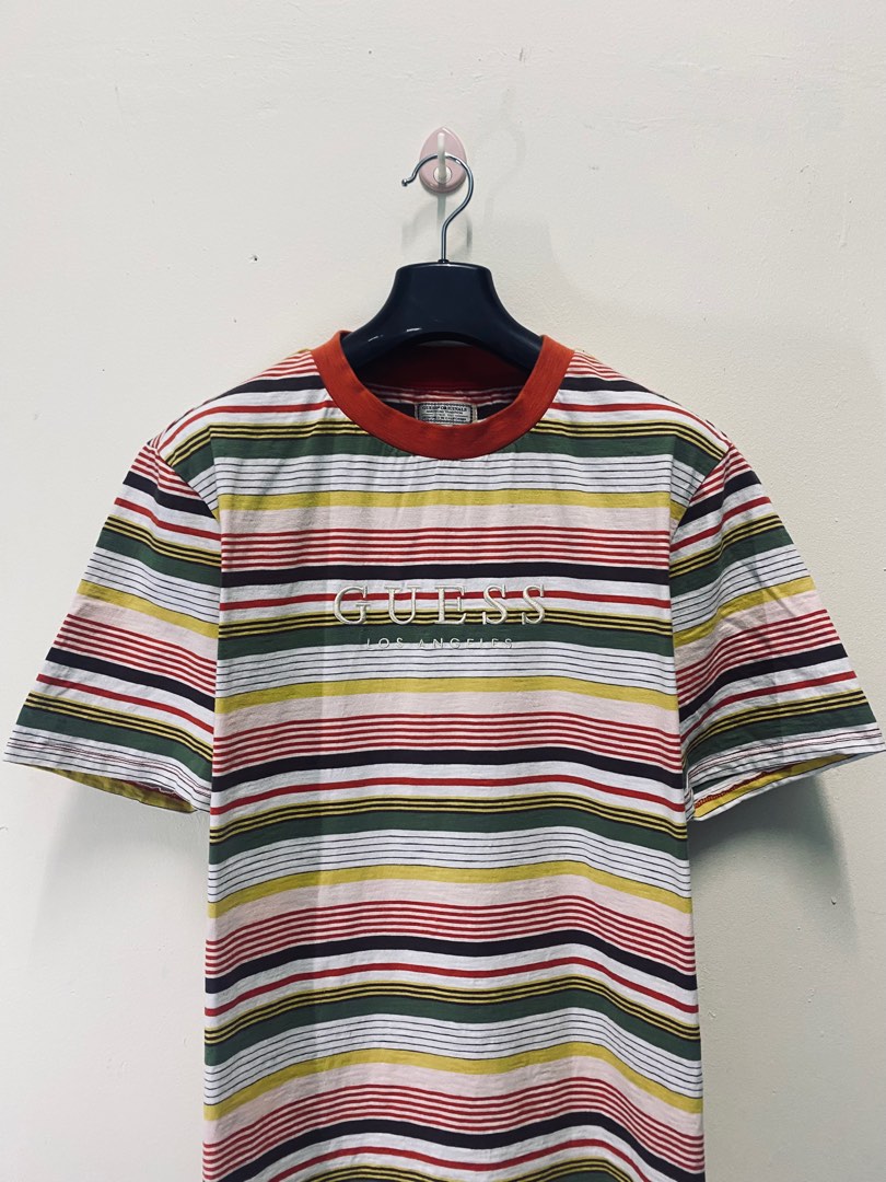 Guess rainbow striped shirt hot sale