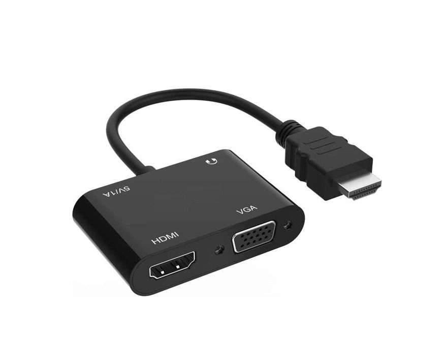 HDMI TO HDMI+VGA 適配器帶音頻兼容Windows PC 和Mac OS pilckp HDMI