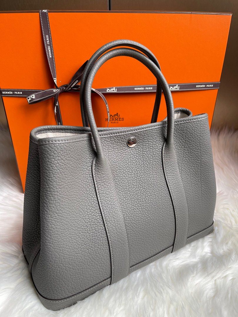 Hermes Garden Party 30 Gris Meyer, Luxury, Bags & Wallets on Carousell