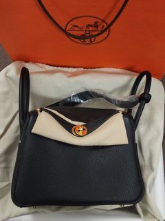 Hermes lindy 26 black and sliver, Luxury, Bags & Wallets on Carousell