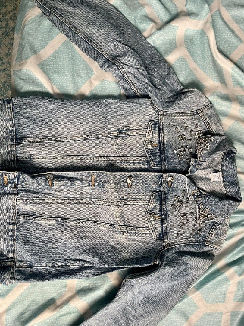 H&m distressed cheap denim jacket
