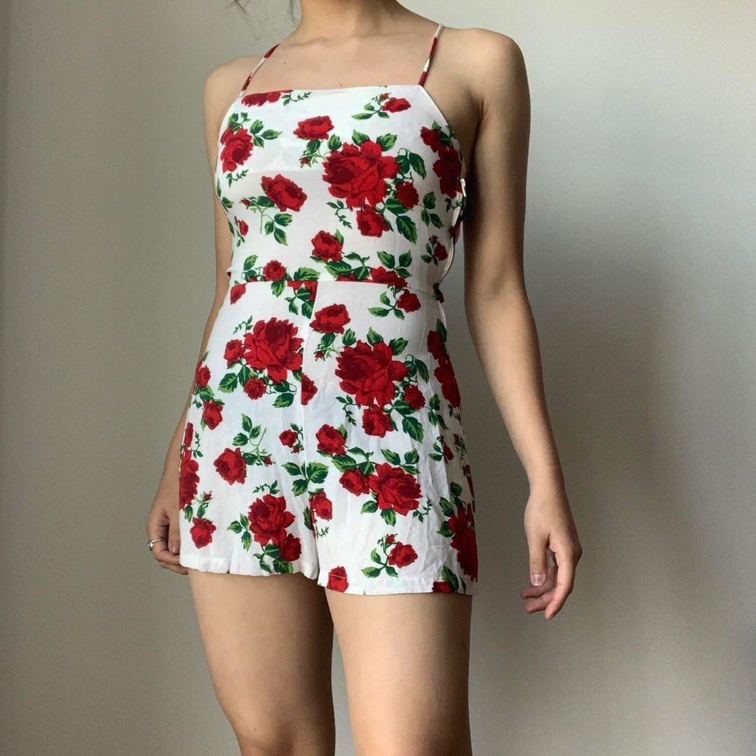 H M Floral Romper Women s Fashion Dresses Sets Rompers on Carousell
