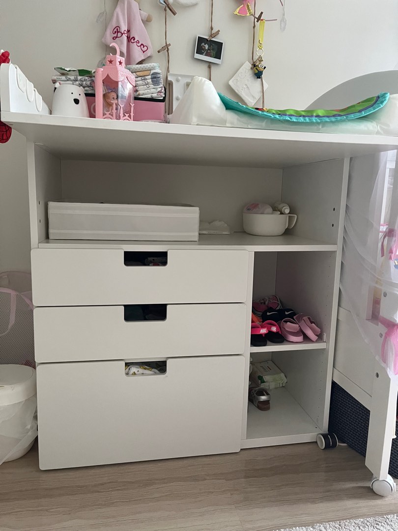 Ikea Smastad changing table with 3 drawers, Furniture & Home Living