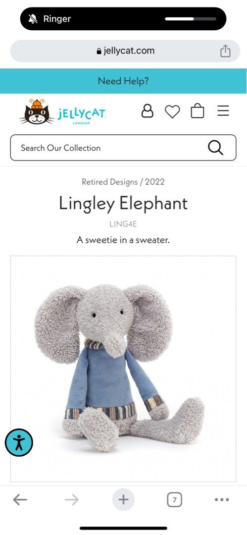 Jellycat sweetie elephant store