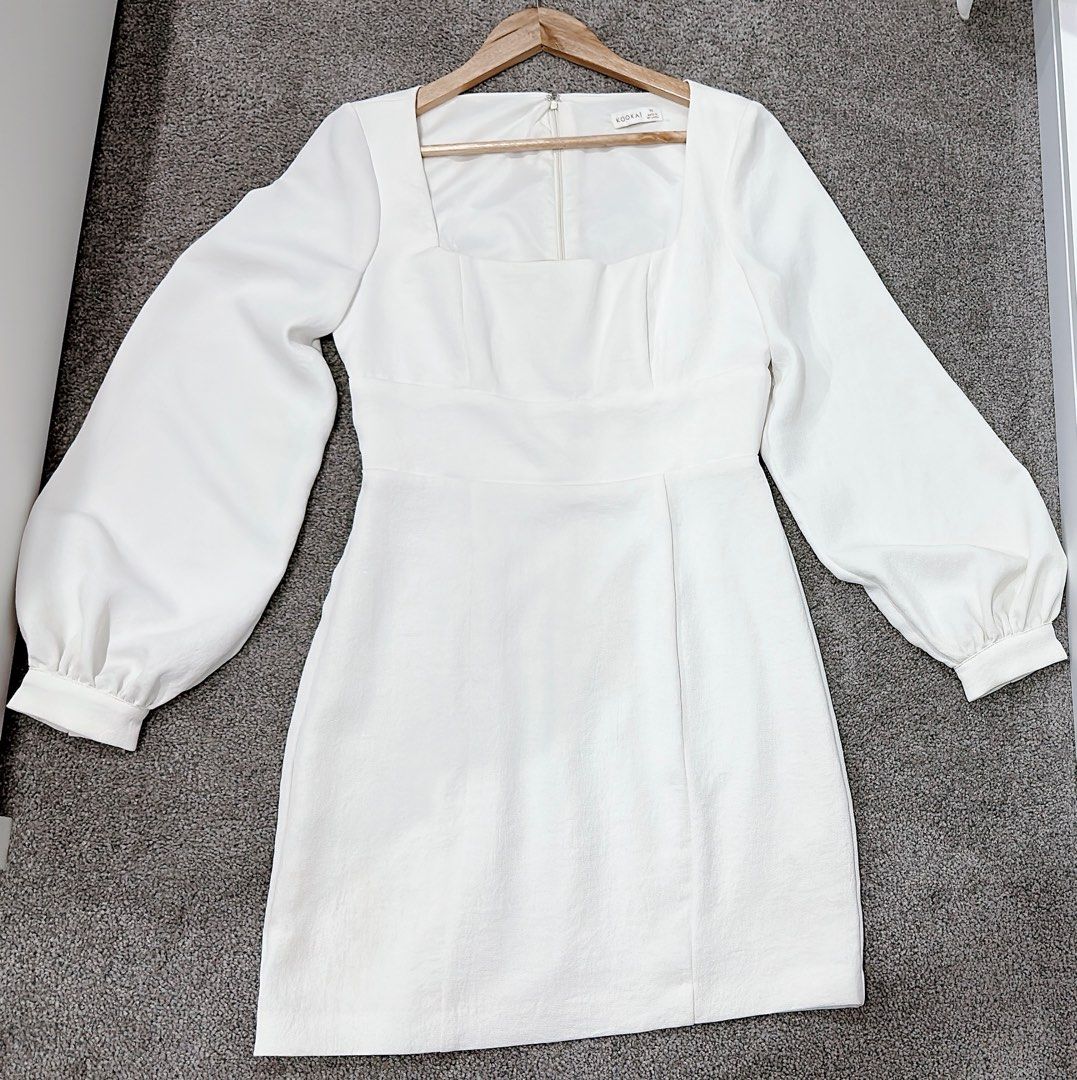 Kookai white long sleeve dress top