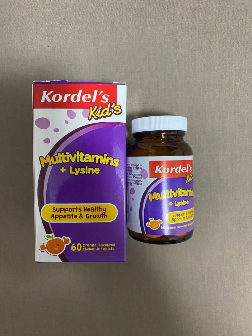 Kordel’s kids multivitamin and lysine orange flavor, Health & Nutrition