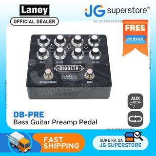Laney Digbeth DB-PRE Bass Guitar Pre Amp Pedal with 3 Band EQ, FX Loop, AUX In for Guitars Amplifier Effects | JG Superstore