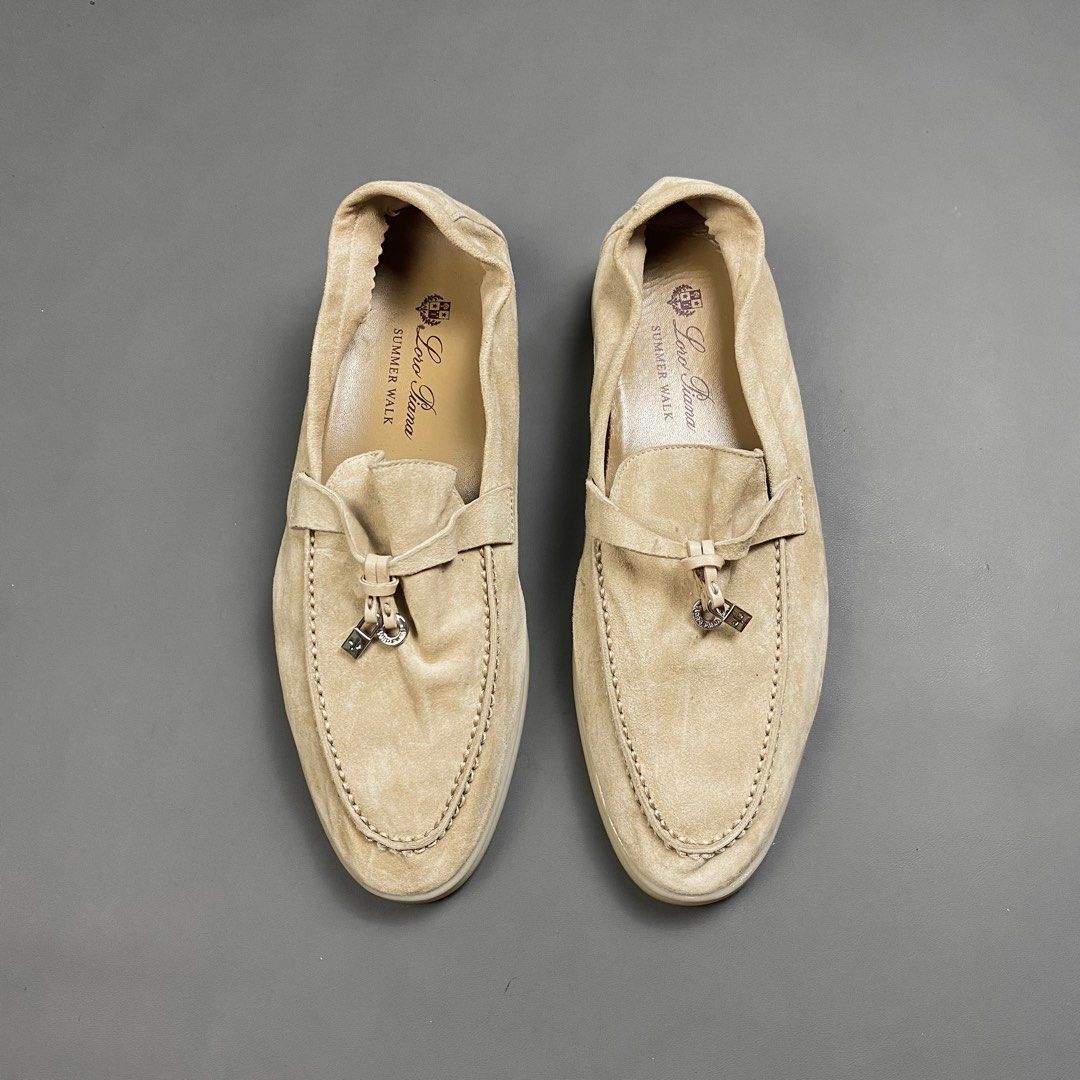 Loro Piana Summer Charms Walk Suede Loafers