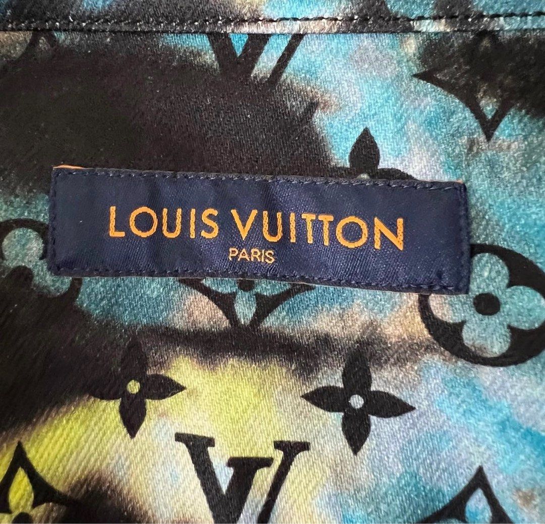Louis Vuitton Printed Monogram Tie-Dye Denim Shirt Multico. Size S0