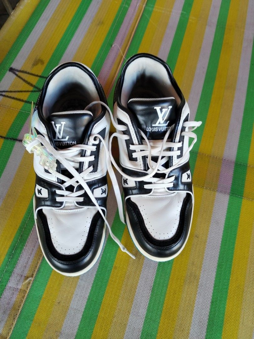 Louis Vuitton LV Trainer Velcro Strap Monogram Denim Black White, Men's  Fashion, Footwear, Sneakers on Carousell