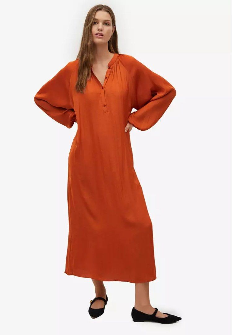 sachin and babi light blue dress Mango Flowy Puffed Sleeve Dress, Women's Fashion, Dresses & Sets, Dresses  on Carousell