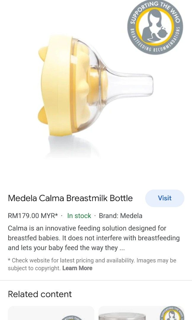 Medela Calma Babies Kids Nursing Feeding Breastfeeding