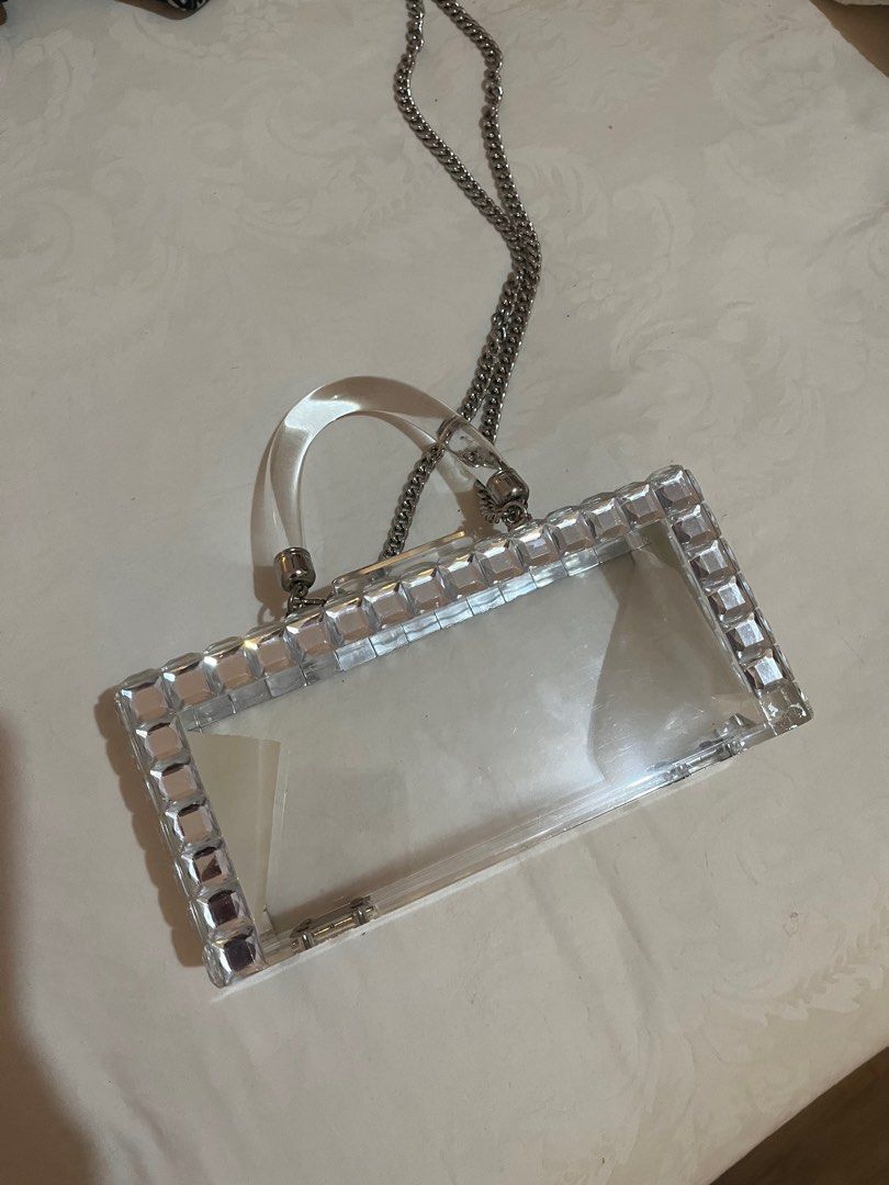 Transparent shop clutch zara