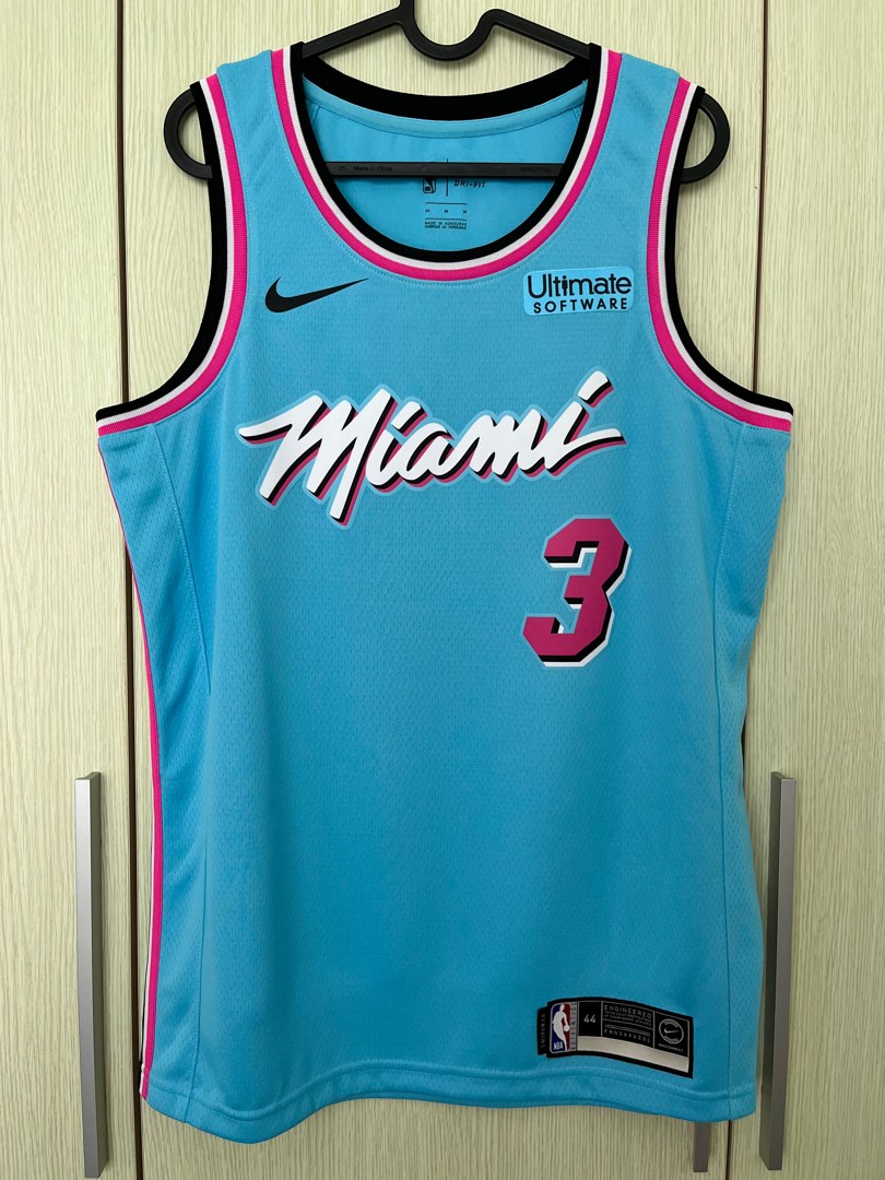 Dwyane Wade Miami Heat Vice City Edition Blue Authentic Jersey