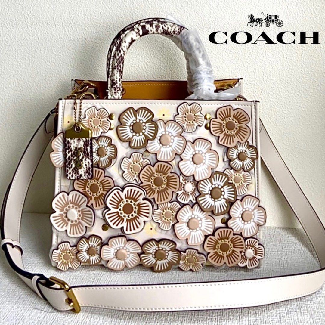 Coach tea cheap rose tote