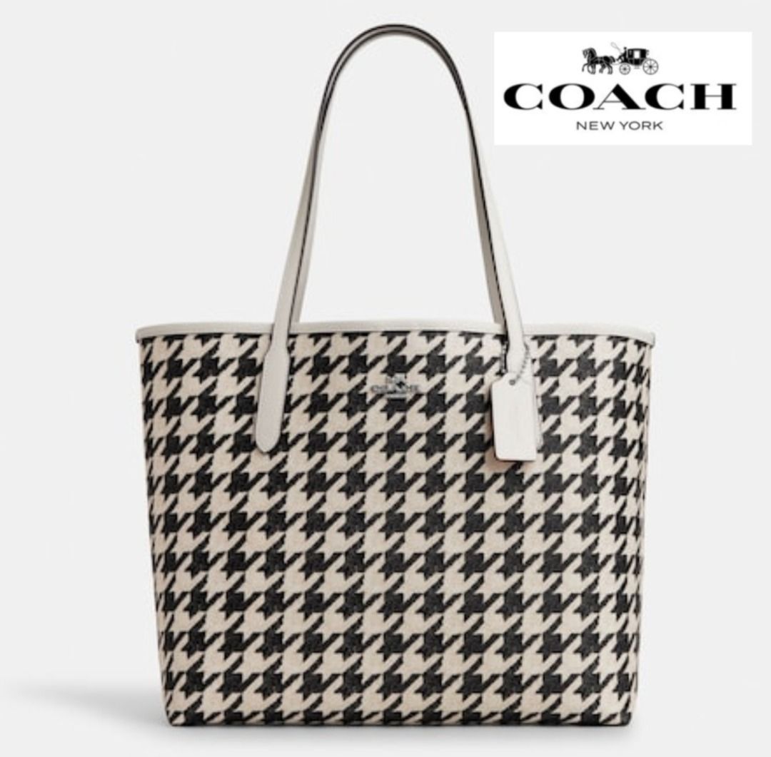 Black and white deals checkered coach purse