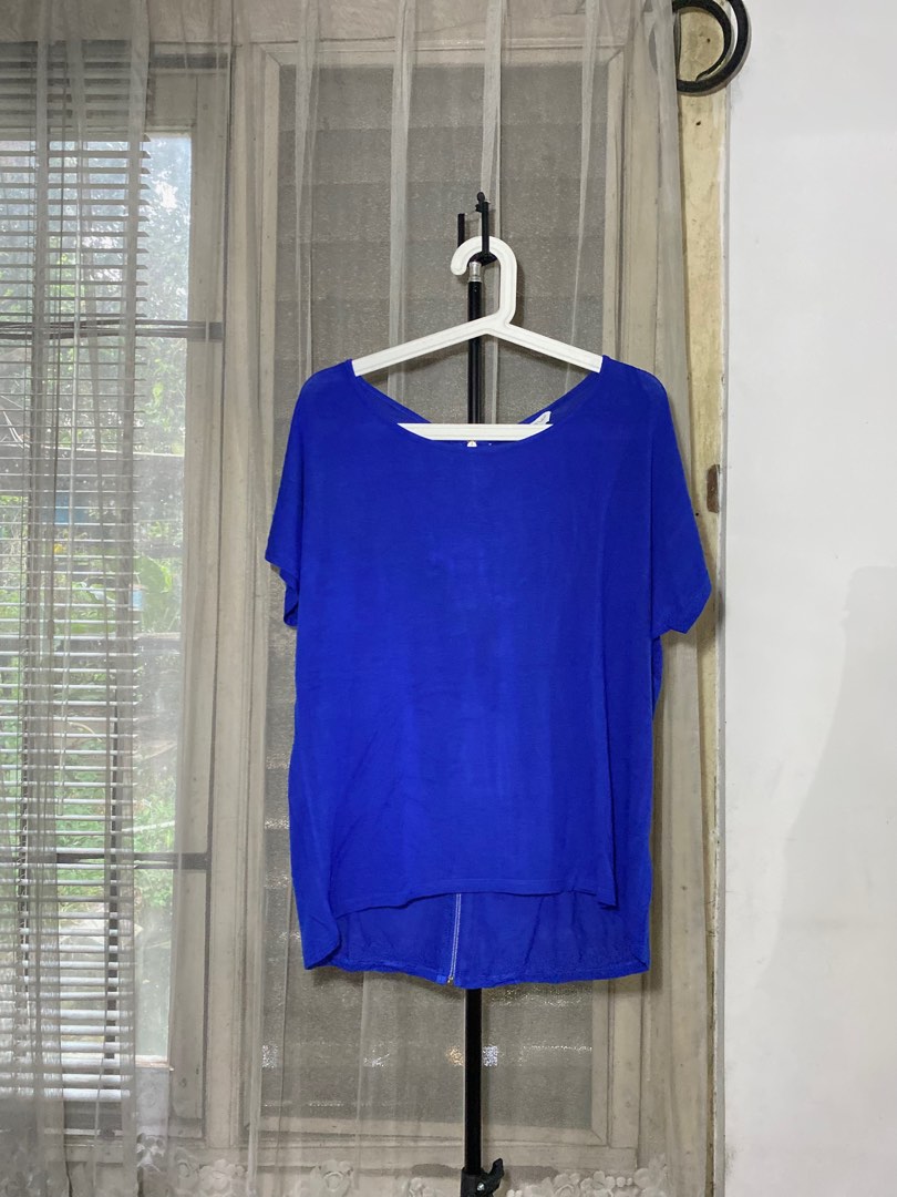 New Look Electric Blue - Oversized Electric Blue Top / Batwing Blue Top ...