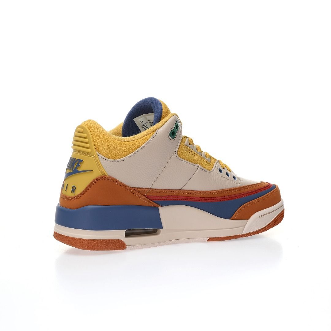 Jordan 3 deals blue and gold