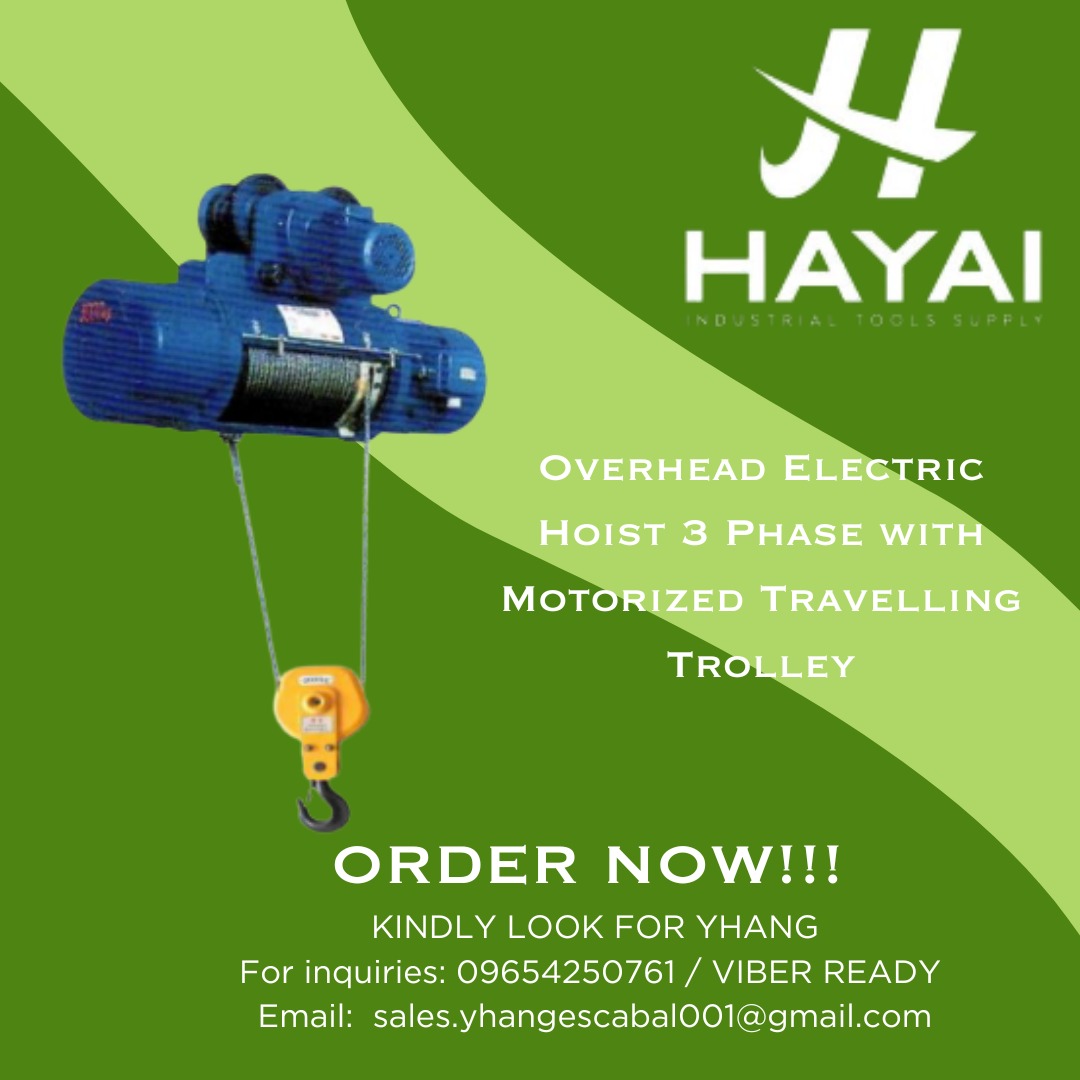 Overhead Electric Hoist 3 Phase with Motorized Travelling Trolley