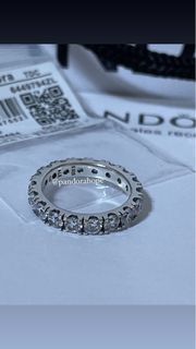 Pandora Sparkling Eternity Row ring and earrings set