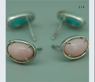 Pink opal earrings Studs