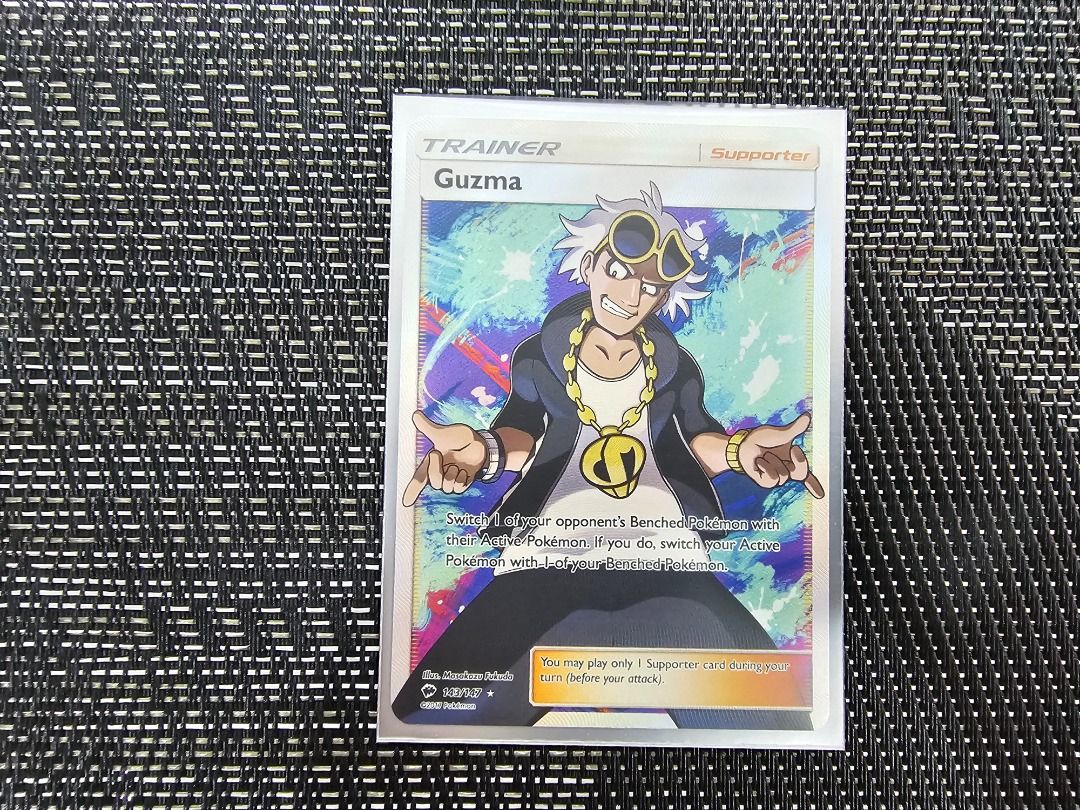 Pokemon TCG - Guzma - 143/147 - Full Art Ultra Rare, Hobbies & Toys, Toys &  Games on Carousell