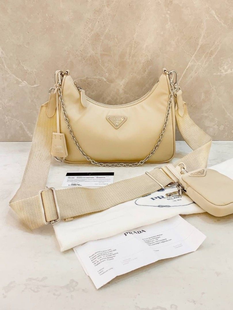 Prada Multipochette Beige Nylon 2021 complete set with rec, Barang