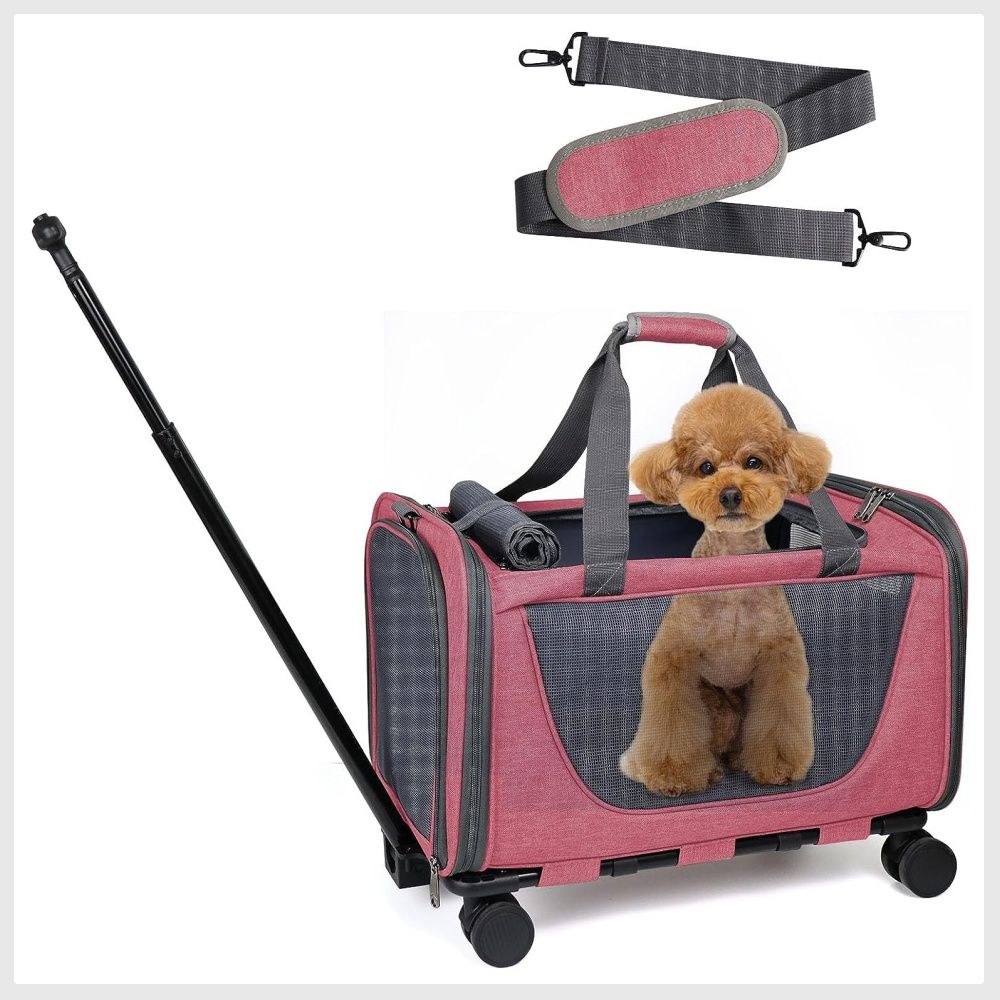 Airline approved pet sale carrier on wheels