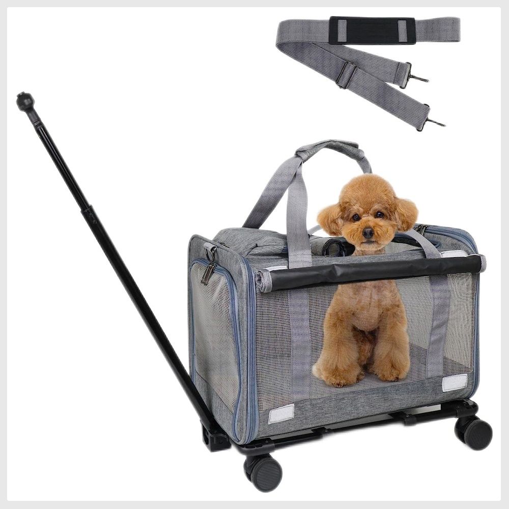 Airline pet hotsell carrier with wheels