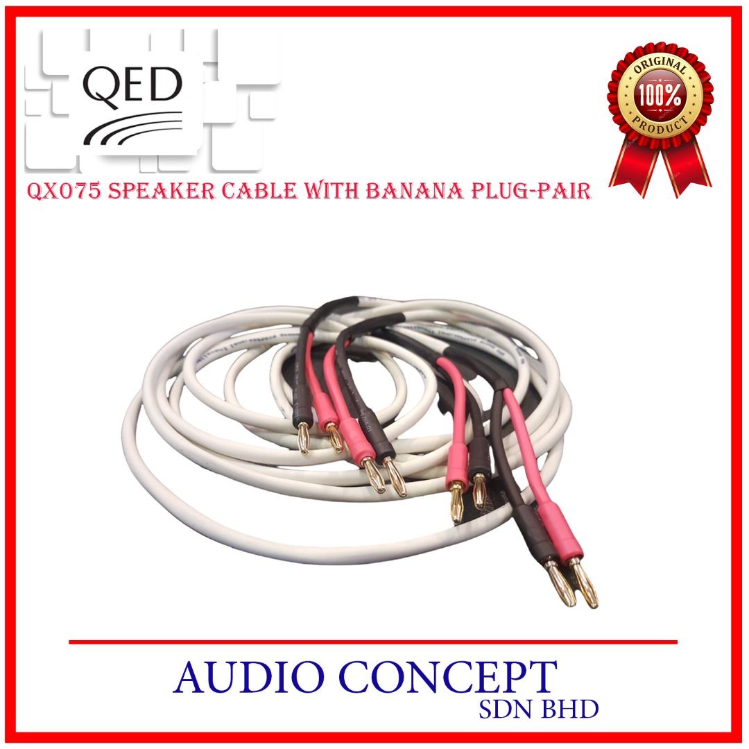 QED QX075 Speaker Cable With Banana Plug ( 2.5m-Pair ), Audio