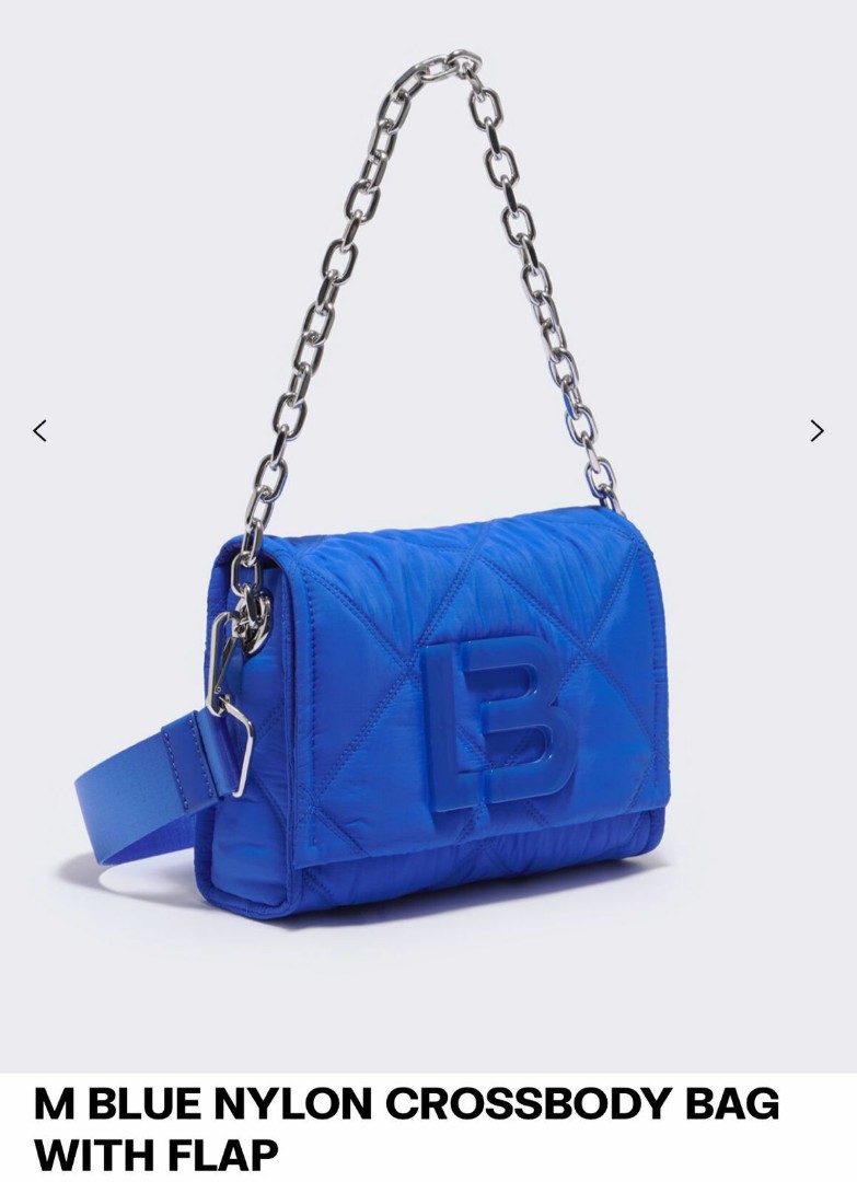 tas sling-bag Bimba y Lola Blue Quilted Medium Flap Bag