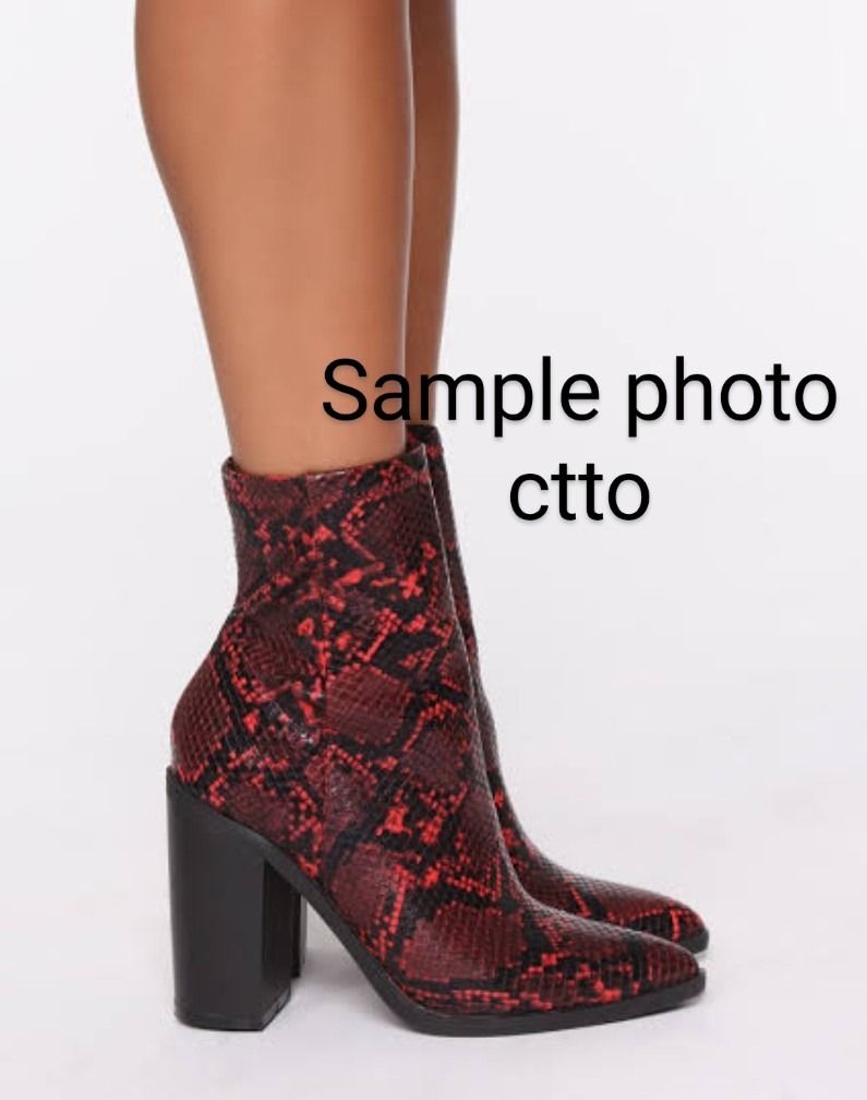 Red Snake Boots by Fashion Nova! on Carousell