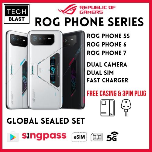 Rog 7/6/5s Asus android gaming phone series global rom brand new sealed set  Asus Rog phone 5s 16/256Gb Asus Rog phone 6 12/256GB Asus Rog phone 7