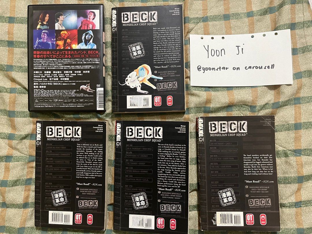 Beck Manga Set (Vol. 6, 9, 10, 12) with free live action DVD