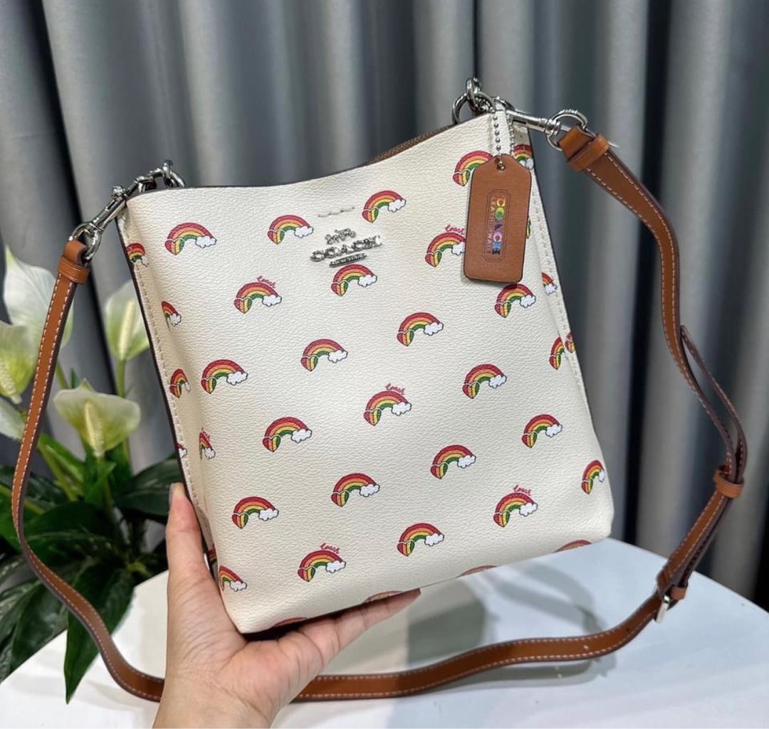 Coach Mollie Bucket Bag 22 with Rainbow Print