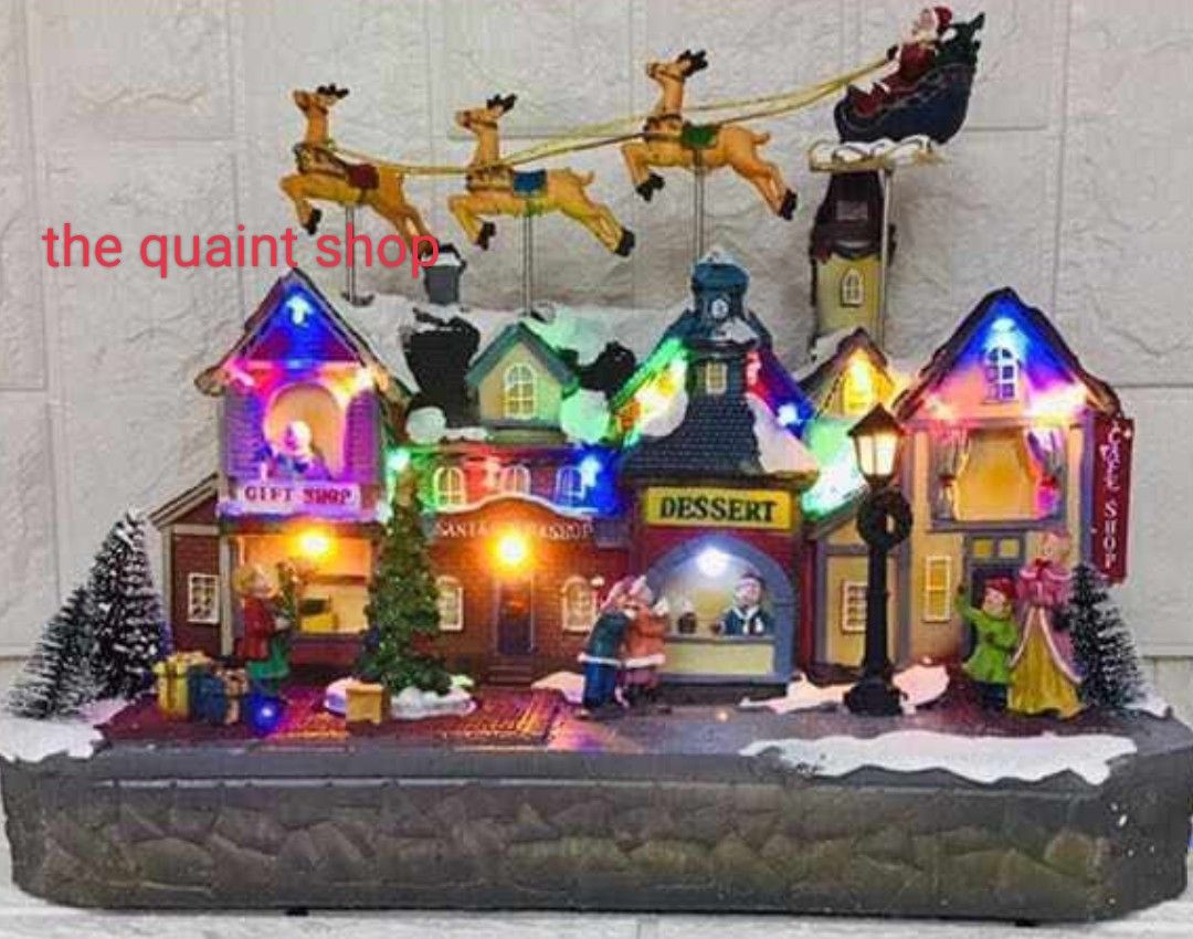 Christmas Village with Santa's Sleigh for Interior Decoration
