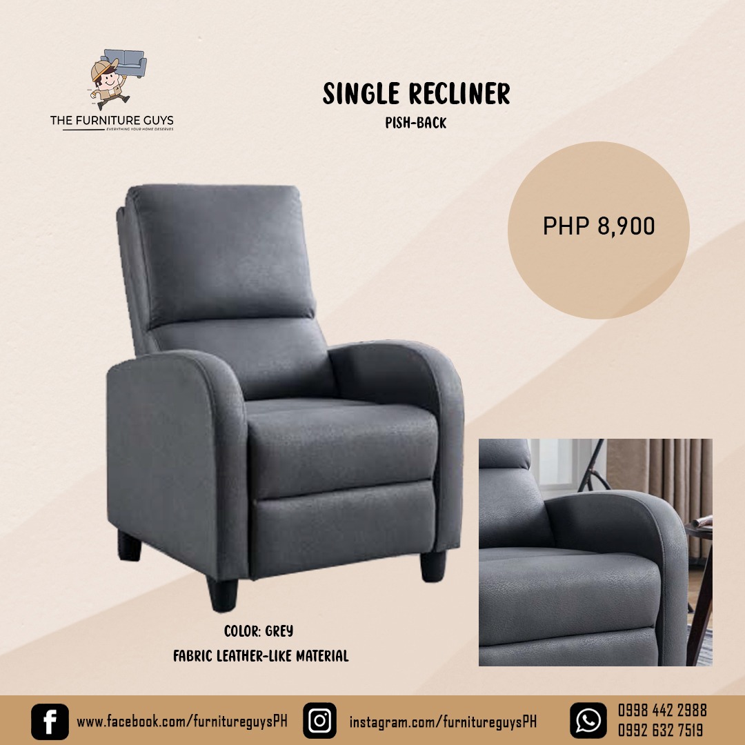 SINGLE RECLINER, PUSH BACK, Furniture & Home Living, Furniture, Sofas ...