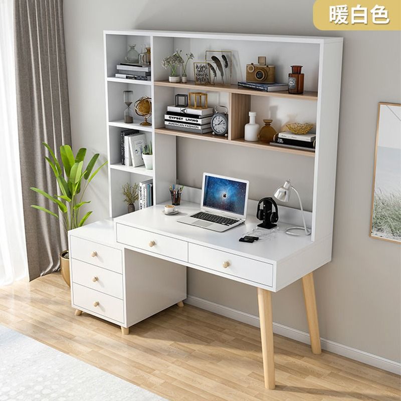 Study table bookcase with bookcase home bedroom storage computer table ...