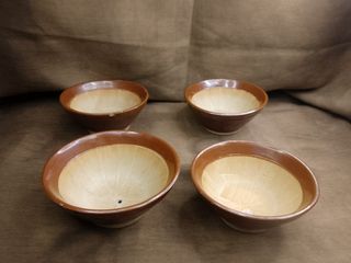 Succulent pots 4 pieces Brown Ceramic repurposed Bowls