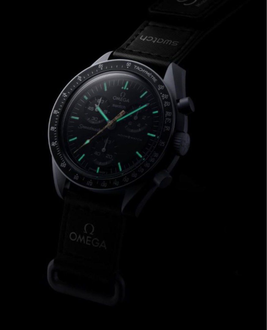 Swatch x omega Mission to the Moon 8月新款, 名牌, 手錶- Carousell