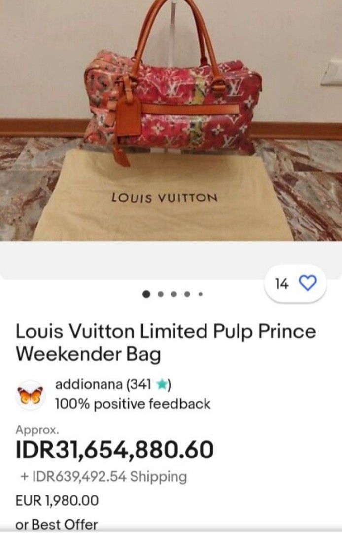 Richard Prince x Louis Vuitton Jaune Denim Pulp Weekender PM