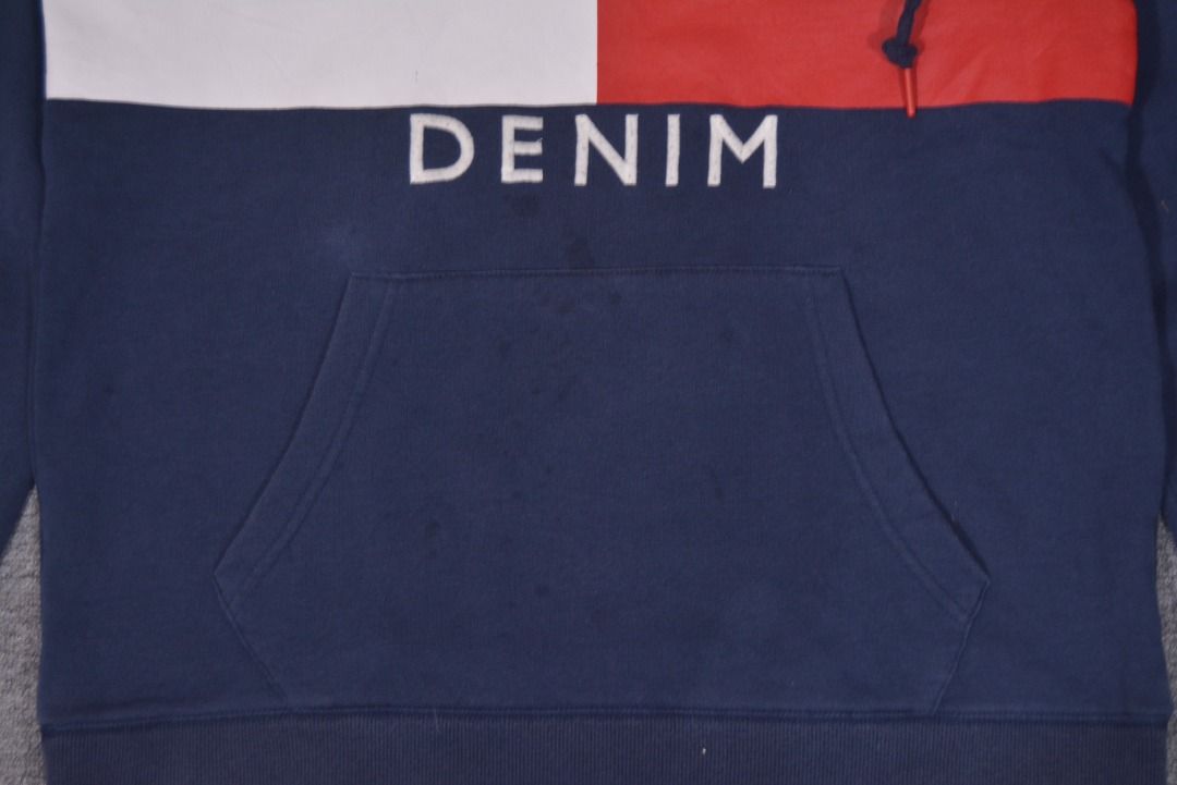 Tommy jeans 90s flag logo hoodie outlet in navy
