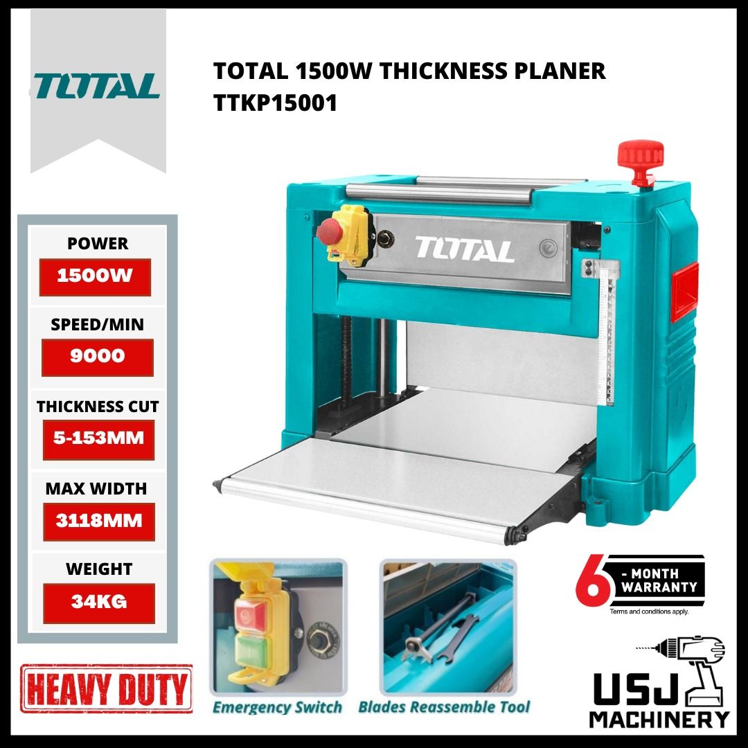 Total clearance thickness planer